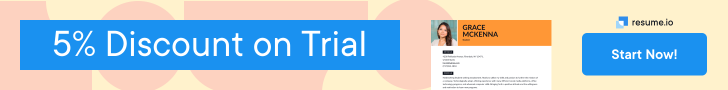 Resume.io - 5% discount off a 7 day trial (terms & conditions apply)